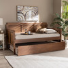 Baxton Studio Toveli Ash Walnut Wood and Synthetic Rattan Daybed with Trundle 159-9848-10648